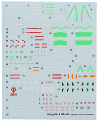 G-REWORK 06... HGGQX GFRED "GUNDAM GQUUUUUUX" WATERSLIDE DECAL 1/144