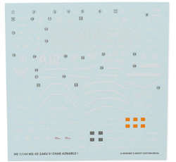 G-REWORK 1... HG Origin MS-05 Zaku II Gundam Waterslide Decal Sheet (Char