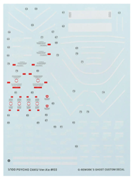 G-REWORK ... MG MS-06R Psycho Zaku Gundam Waterslide Decal Sheets (4) (Th