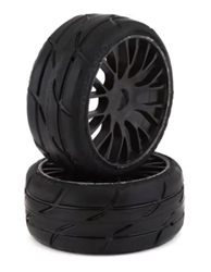 GRP TYRES ... GT TO3 REVO BELTED PRE-MOUNTED 1/8 BUGGY TIRES (BLACK) (2)