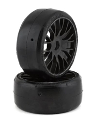 GRP TYRES ... GT - TO4 Slick Belted Pre-Mounted 1/8 Buggy Tires (Black)