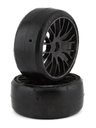 GRP TYRES ... GT - TO4 SLICK BELTED PRE-MOUNTED 1/8 BUGGY TIRES (BLACK)