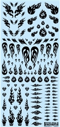 HiQ PARTS ... DECAL TATTOO DECAL 03 'FIRE' BLACK (1PC)