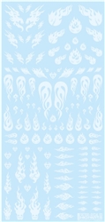 HiQ PARTS ... DECAL TATTOO DECAL 03 'FIRE' CLEAR WHITE (1PC)