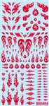 HiQ PARTS ... DECAL TATTOO DECAL 03 'FIRE' RED (1PC)