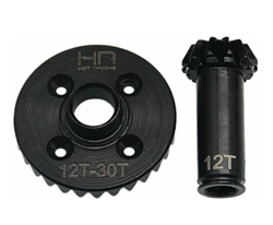 HOT RACING ... 30/12T STEEL HELICAL DIFF RING/PINION FRONT GEAR SET GROM