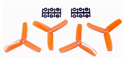 HYPERION 2... PROP 4 X 4 3BLADE BULLNOSE 2PC ORANGE