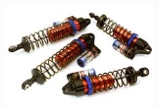 INTEGY D... MACHINED PIGGYBACK SHOCK SET (4) FOR TRAX 1/10 RUST 4X4 RED