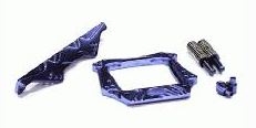 INTEGY E... FRONT SHOCK TOWER W/BODY MOUNTS RUSTLER 2WD BLUE