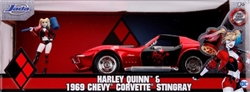 JADA ... DC COMICS 1969 CHEVY CORVETTE STINGRAY W/HARLEY QUINN 1/24