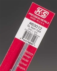 K&S METAL PRODUCTS ... SQUARE ALUMINUM TUBE 5/32"X12" .014 WALL (1)