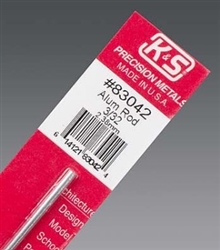 K&S METAL PRODUCTS ... SOLID ALUMINUM ROD 3/32"X12" (1)