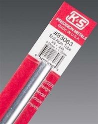 K&S METAL PRODUCTS ... ROUND ALUMINUM TUBE 3/8"x12"  .049 WALL (1)