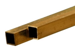 K&S METAL PRODUCTS ... SQUARE BRASS TUBE 6mm X 300mm .45 WALL (2)