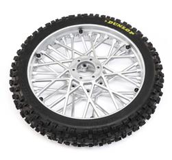 LOSI ... DUNLOP MX53 FRONT TIRE MOUNTED, CHROME: PM-MX