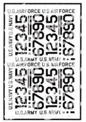 MAJOR DECALS ... NUMBERS 2" WHITE + ARMY\NAVY