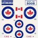 MAJOR DECALS 5008WT... CANADIAN 1/16 SCALE