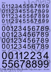 MATHO MODELS ... DECAL LARGE NUMBERS BLACK MULTI-SCALE TYPE 1