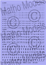 MATHO MODELS ... DECAL LETTERS (LOWERCASE)  BLACK 1-3MM