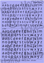 MATHO MODELS ... DECAL LETTERS (LOWERCASE) - BLACK 4-5MM