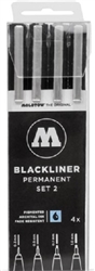 MOLOTOW PAINT ... BLACKLINER PEN 4pc SET #2 (.03,.5,.7,1mm)