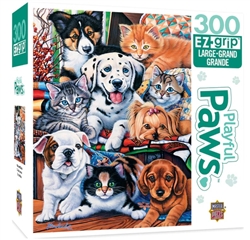 MASTER PIECE PUZZLE ... PLAYFUL PAWS HIDE & SEEK PUZZLE KITTENS & PUPPIES 300pcs