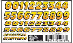 PINE CAR 4016... YELLOW NUMBERS DRY TRANSFER
