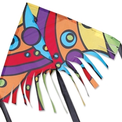 PREMIER KITES & DESIGNS ... 24" TIE DYE FRINGE DELTA POLYESTER KITE