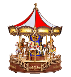 ROBOTIME ROLIFE ... CLASSIC CAROUSEL 3D WOODEN PUZZLE W/MUSIC/LIGHTS AND ROTATES