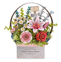 ROBOTIME ROLIFE ... WOODEN FLOWER BASKET DIY 3D PUZZLE