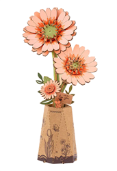 ROBOTIME ROLIFE ... ORANGE GERBERA DAISY DIY WOODEN FLOWER