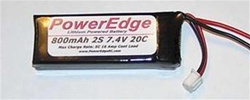 RC ACCESSORIES PE8002S20C... 800MAH 2-CELL 7.4V LIPO20C CX2