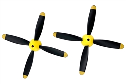 RAGE RC ... 4-BLADE PROP W/SPINNER 2pk P-51 OBSESSION