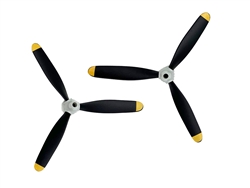 RAGE RC ... 3-BLADE SCALE PROP & SPINNER (2-PACK); F4U , P-47