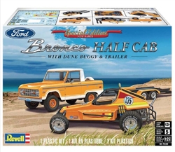 REVELL ... FORD BRONCO HALF CAB W/DUNE BUGGY & TRAILER 1/25