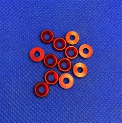 RTL FASTNER ... CONCAVE WASHER 3mm ANODIZED RED 12pcs
