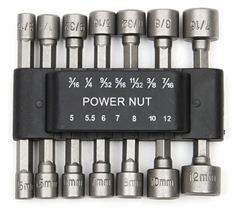 RTL FASTNER ... POWER NUT DRIVER SET 14pc 5mm to 12mm  3/16 to 7/16