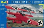 REVELL GERMANY ... FOKKER DR.1 RICHTHOFEN 1/28 RED BARON