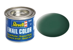 REVELL GERMANY ... 14ML ENAMEL DARK GREEN MATTE TINLETS   .47OZ