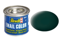 REVELL GERMANY ... 14ML ENAMEL BLACK-GREEN MATTE TINLETS .47OZ