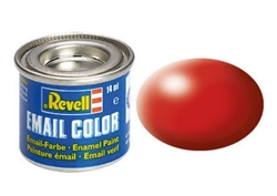REVELL GERMANY ... 14ML ENAMEL FIERY RED SILK  TINLETS  .47OZ