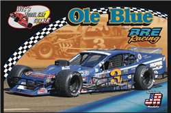SALVINOS JR MODELS ... ASPHALT MODIFIED RACE CAR OLE BLUE 1/25