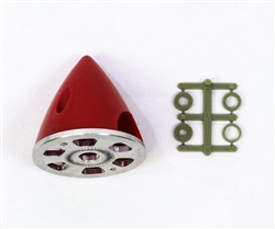 SPIN ... PLASTIC SPINNER WITH ALUMINUM BACKPLATE 45MM (1-3/4") RED