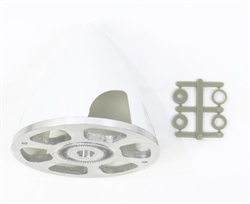 SPIN ... PLASTIC SPINNER WITH ALUMINUM BACKPLATE 70MM (3") WHITE