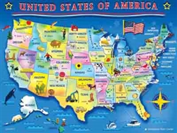 SPRINGBOK PUZZLES 3330506... USA MAP 60PC PUZZLE