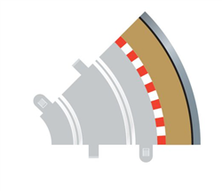 SCALEXTRIC ... RADIUS 1 CURVE OUTER BORDERS 45ø X 4