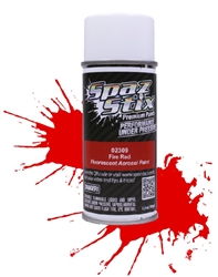 SPAZ STIX INC. ... FIRE RED FLUORESCENT AEROSOL PAINT 3.5OZ CAN