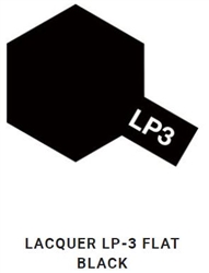 TAMIYA ... LACQUER PAINT LP-3 FLAT BLACK 10 ML