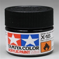 TAMIYA ... MINI X18 SEMI GLOSS BLACK      ACRY