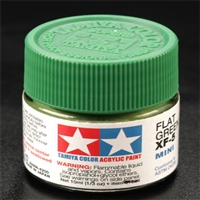 TAMIYA ... MINI XF5 FLAT GREEN ACRYLIC